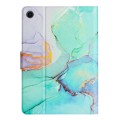 For Samsung Galaxy Tab A9 Marble Pattern Smart PU Tablet Case with Sleep / Wake-up Function(Green)