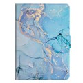For Samsung Galaxy Tab A9 Marble Pattern Smart PU Tablet Case with Sleep / Wake-up Function(Blue)