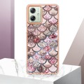For Motorola Moto G54 Electroplating IMD TPU Phone Case(Pink Scales)