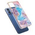 For Motorola Moto G34 Electroplating IMD TPU Phone Case(Blue Marble)