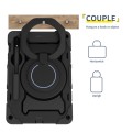 For Samsung Galaxy Tab S9 Armor Portable Rotating Ring Holder Silicone Tablet Case(Black)