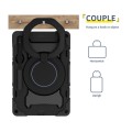 For Samsung Galaxy Tab S9+ Armor Portable Rotating Ring Holder Silicone Tablet Case(Black)