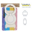 For Samsung Galaxy Tab S9 Ultra Armor Portable Rotating Ring Holder Silicone Tablet Case(Colorful Pi