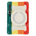 For Samsung Galaxy Tab S9 Ultra Armor Portable Rotating Ring Holder Silicone Tablet Case(Colorful Re
