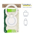 For Samsung Galaxy Tab A9 Armor Portable Rotating Ring Holder Silicone Tablet Case(Colorful Green)