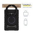 For Samsung Galaxy Tab A9+ Armor Portable Rotating Ring Holder Silicone Tablet Case(Black)