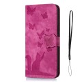 For iPhone 14 Pro Butterfly Cat Embossing Flip Leather Phone Case(Pink)