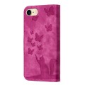 For iPhone SE 2022 / 2020 / 8 / 7 Butterfly Cat Embossing Flip Leather Phone Case(Pink)