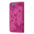 For iPhone 8 Plus / 7 Plus Butterfly Cat Embossing Flip Leather Phone Case(Pink)