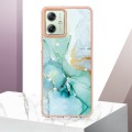 For Motorola Moto G54 Electroplating Marble Dual-side IMD Phone Case(Green 003)
