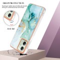 For Motorola Moto G54 Electroplating Marble Dual-side IMD Phone Case(Green 003)