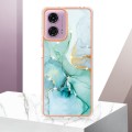 For Motorola Moto G24 4G / G04 4G Electroplating Marble Dual-side IMD Phone Case(Green 003)