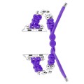 For Apple Watch SE 2022 40mm Paracord Row Beads Drawstring Braided Watch Band(Purple)