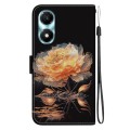 For Honor X5 Plus / Play 40C Crystal Texture Colored Drawing Leather Phone Case(Gold Peony)