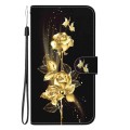 For Honor X5 Plus / Play 40C Crystal Texture Colored Drawing Leather Phone Case(Gold Butterfly Rose)