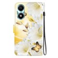 For Honor X5 Plus / Play 40C Crystal Texture Colored Drawing Leather Phone Case(Gold Butterfly Epiph