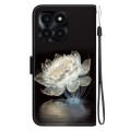 For Honor X6a Crystal Texture Colored Drawing Leather Phone Case(Crystal Peony)