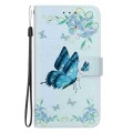 For Honor X6a Crystal Texture Colored Drawing Leather Phone Case(Blue Pansies)