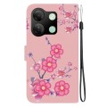 For Infinix Smart 7 HD Crystal Texture Colored Drawing Leather Phone Case(Cherry Blossoms)