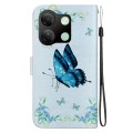 For Infinix Smart 7 HD Crystal Texture Colored Drawing Leather Phone Case(Blue Pansies)