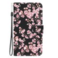 For iPhone 13 Pro Crystal Texture Colored Drawing Leather Phone Case(Plum Bossom)