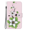 For iPhone 15 Pro Max Crystal Texture Colored Drawing Leather Phone Case(Lily)