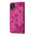 For Xiaomi 11T Pro Butterfly Cat Embossing Flip Leather Phone Case(Pink)
