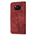 For Xiaomi Poco X3 / X3 NFC / X3 Pro Butterfly Cat Embossing Flip Leather Phone Case(Red)