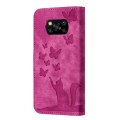 For Xiaomi Poco X3 / X3 NFC / X3 Pro Butterfly Cat Embossing Flip Leather Phone Case(Pink)