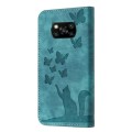 For Xiaomi Poco X3 / X3 NFC / X3 Pro Butterfly Cat Embossing Flip Leather Phone Case(Wathet)