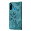 For Xiaomi Redmi Note 8 Butterfly Cat Embossing Flip Leather Phone Case(Wathet)