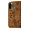 For Xiaomi Redmi Note 8 Butterfly Cat Embossing Flip Leather Phone Case(Brown)
