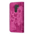 For Xiaomi Redmi Note 8 Pro Butterfly Cat Embossing Flip Leather Phone Case(Pink)