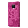 For Xiaomi Redmi Note 9 Pro Butterfly Cat Embossing Flip Leather Phone Case(Pink)