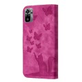 For Xiaomi Redmi Note 10 / 10S Butterfly Cat Embossing Flip Leather Phone Case(Pink)