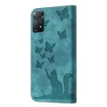 For Xiaomi Redmi Note 11 Pro 4G/5G Global Butterfly Cat Embossing Flip Leather Phone Case(Wathet)