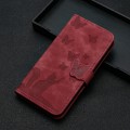 For Xiaomi Redmi Note 13 5G Butterfly Cat Embossing Flip Leather Phone Case(Red)