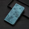 For Xiaomi Redmi Note 13 5G Butterfly Cat Embossing Flip Leather Phone Case(Wathet)