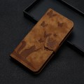 For Xiaomi 13T / 13T Pro 5G Butterfly Cat Embossing Flip Leather Phone Case(Brown)