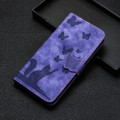 For Xiaomi Redmi 13C / POCO C65 Butterfly Cat Embossing Flip Leather Phone Case(Purple)