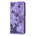 For Xiaomi Redmi Note 13 Pro 4G Butterfly Cat Embossing Flip Leather Phone Case(Purple)