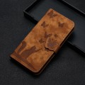 For Xiaomi Redmi Note 13 Pro+ 5G Butterfly Cat Embossing Flip Leather Phone Case(Brown)