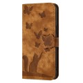 For Xiaomi Redmi Note 13 Pro+ 5G Butterfly Cat Embossing Flip Leather Phone Case(Brown)