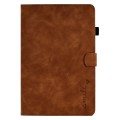 For Samsung Galaxy Tab A9 Embossed Smile Flip Smart Leather Tablet Case(Brown)