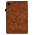For Samsung Galaxy Tab A9 Embossed Smile Flip Smart Leather Tablet Case(Brown)