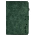 For Samsung Galaxy Tab A9+ Embossed Smile Flip Smart Leather Tablet Case(Green)