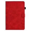 For Samsung Galaxy Tab A9+ Embossed Smile Flip Smart Leather Tablet Case(Red)