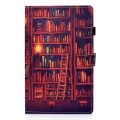 For Samsung Galaxy Tab A9+ Colored Drawing Stitching Horizontal Flip Tablet Leather Case(Bookshelf)