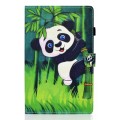 For Samsung Galaxy Tab A9+ Colored Drawing Stitching Horizontal Flip Tablet Leather Case(Panda)