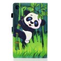 For Samsung Galaxy Tab A9+ Colored Drawing Stitching Horizontal Flip Tablet Leather Case(Panda)